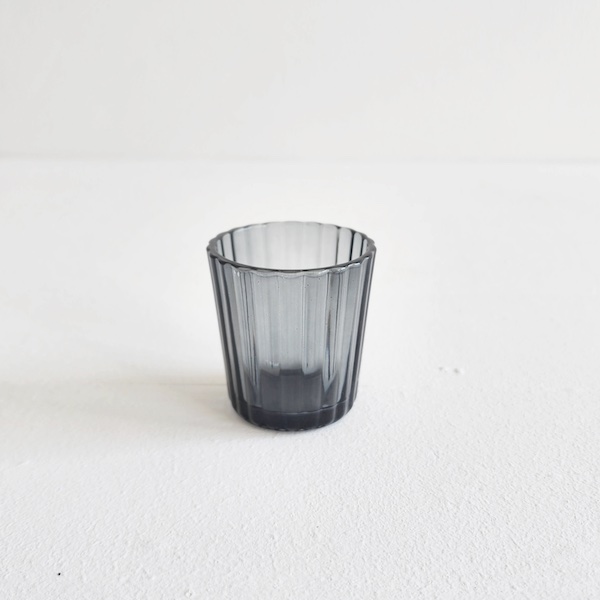 Ribbed Votive - Smokey Grey - 6cm - <p style='text-align: center;'>R 5 </p>